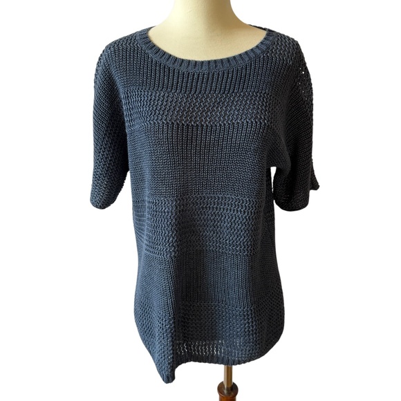 LAFAYETTE 148 NY HEMP SWEATER OPEN KNIT BREATHABLE LUXURY MINIMALIST MODERN S - Picture 1 of 11